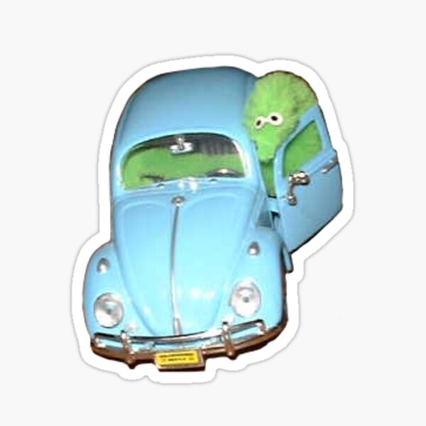 Vista previa del artículo con la obra «Vroom Vroom - Gusano verde en una cuerda en el coche», diseñado y vendido por grab-the-monet.
