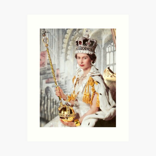 Queen Elizabeth Kronjuwelen Kunstdruck