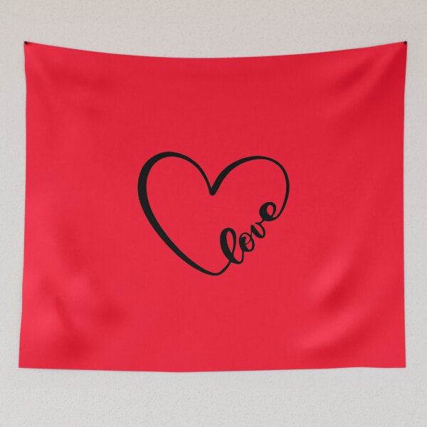Item preview, Heart Shaped Love Text Art Love Cursive Heart Design Black Text designed and sold by mashmosh.