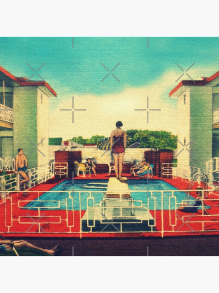 Mid century modern canvas 1950s motel pool photograph by KittipobLui