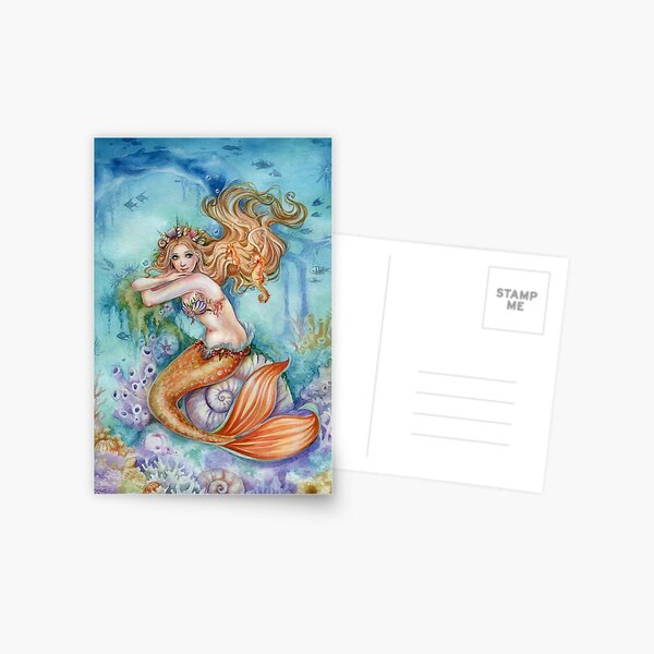 Mermaid Fantasy Art unter dem Meer Postkarte