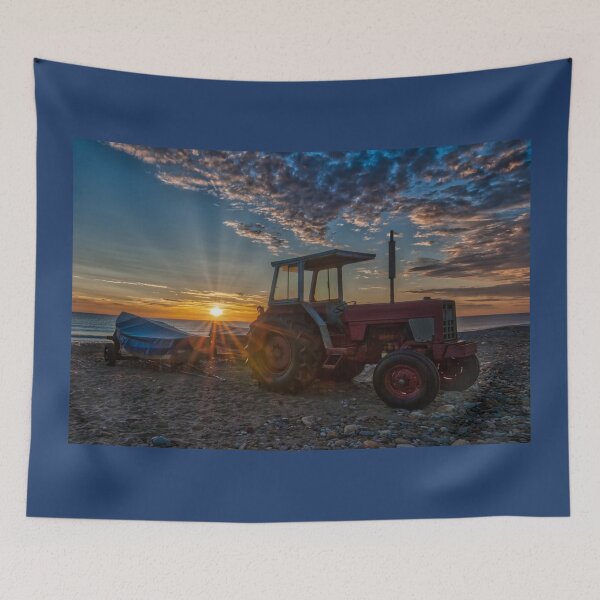 Item preview, Tractor on the Beach at Sunrise designed and sold by Steve H Clark.