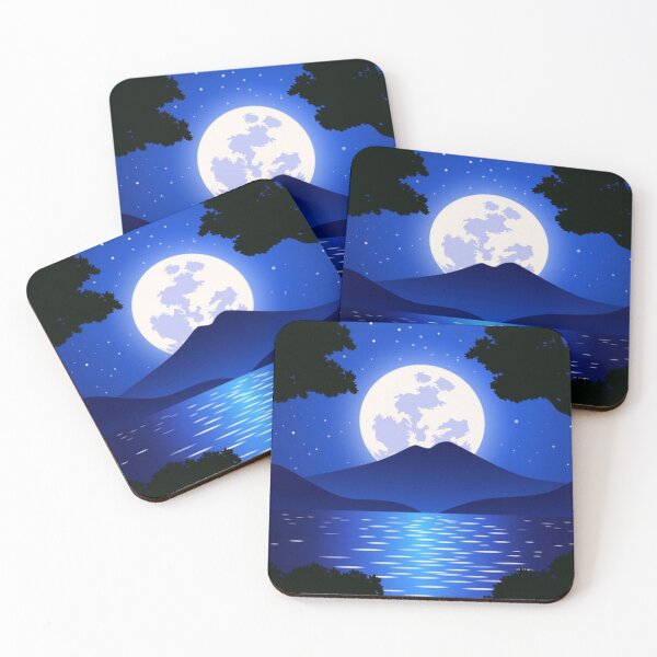 Item preview, Night Scene with Full Moon designed and sold by pugmom4.