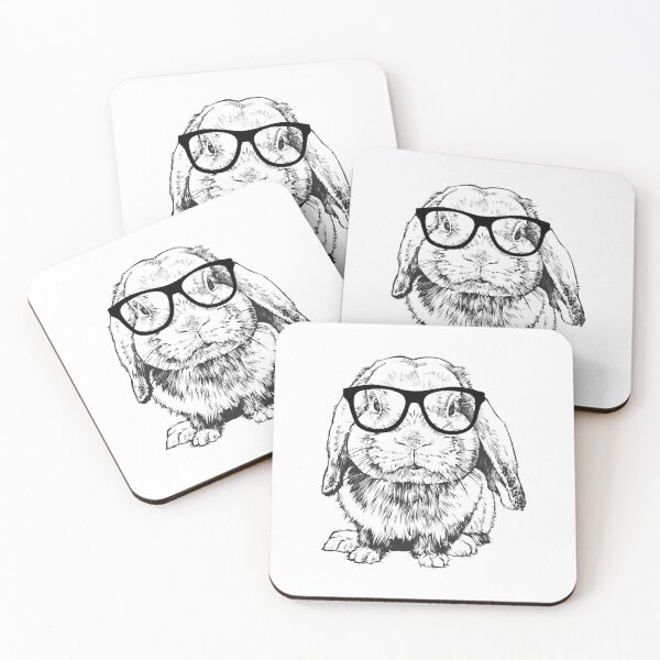 Item preview, Hipster Rabbit Animal Line Drawing designed and sold by thepawster.