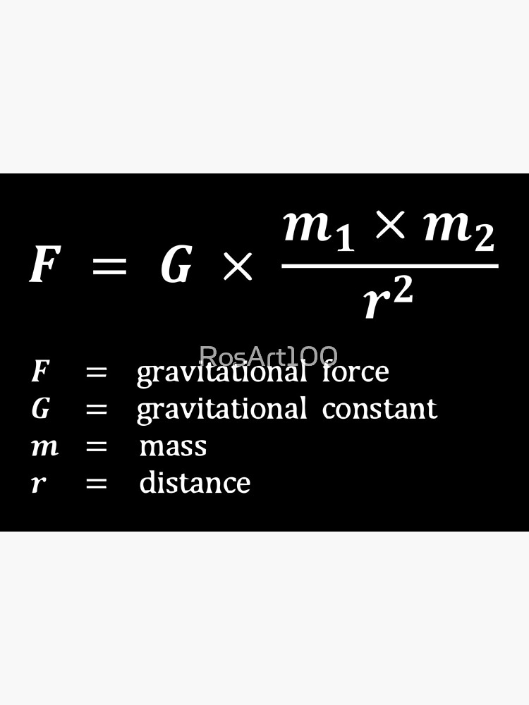 Formula Gravitational Force White Art Board Print By Rosart100 Redbubble