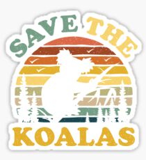 Save The Koalas Vintage Retro Sticker