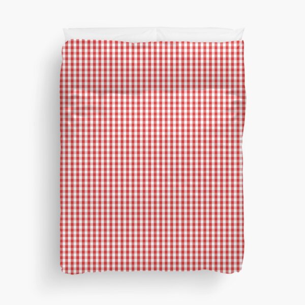 Red and White Gingham Pattern Duvet Cover