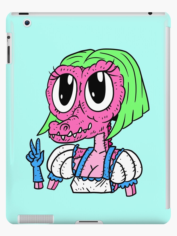 Funda y vinilo para iPad «crocogurl pelo verde cocodrilo princesa de anime.  cocodrilo» de jjartanddrawing | Redbubble