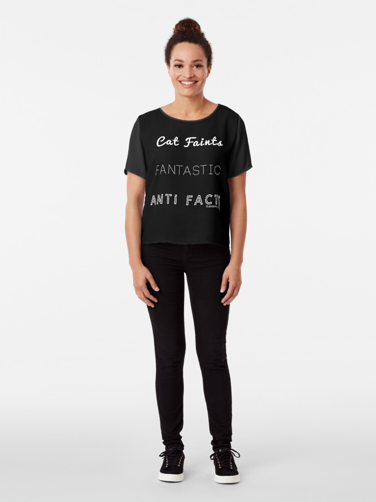 Alternate view of Fantastic Cat Faints Chiffon Top