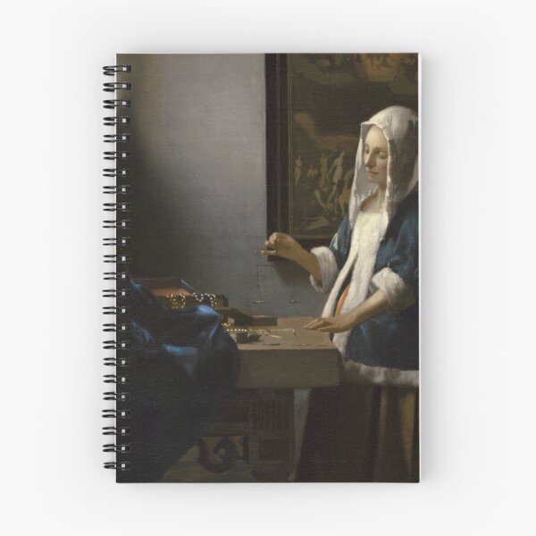 Item preview, woman holding a balance Johannes Jan Vermeer 1664 designed and sold by conceptDVS.