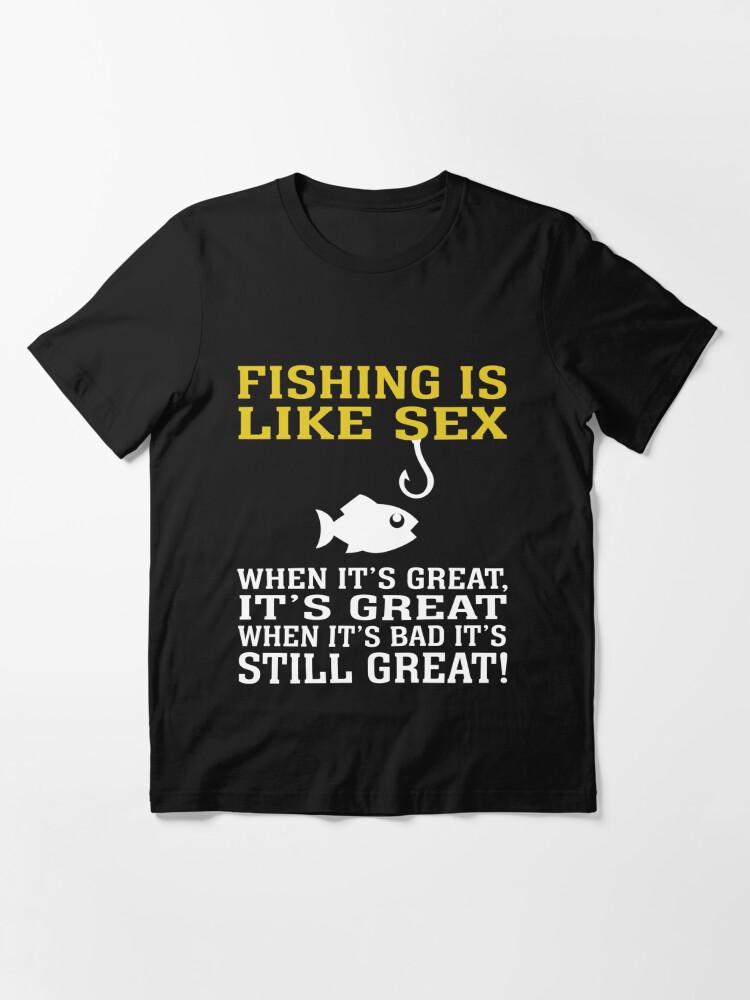 Anvil White Funny Fishing is Like Sex Its The Only Sport T-Shirt Men's L