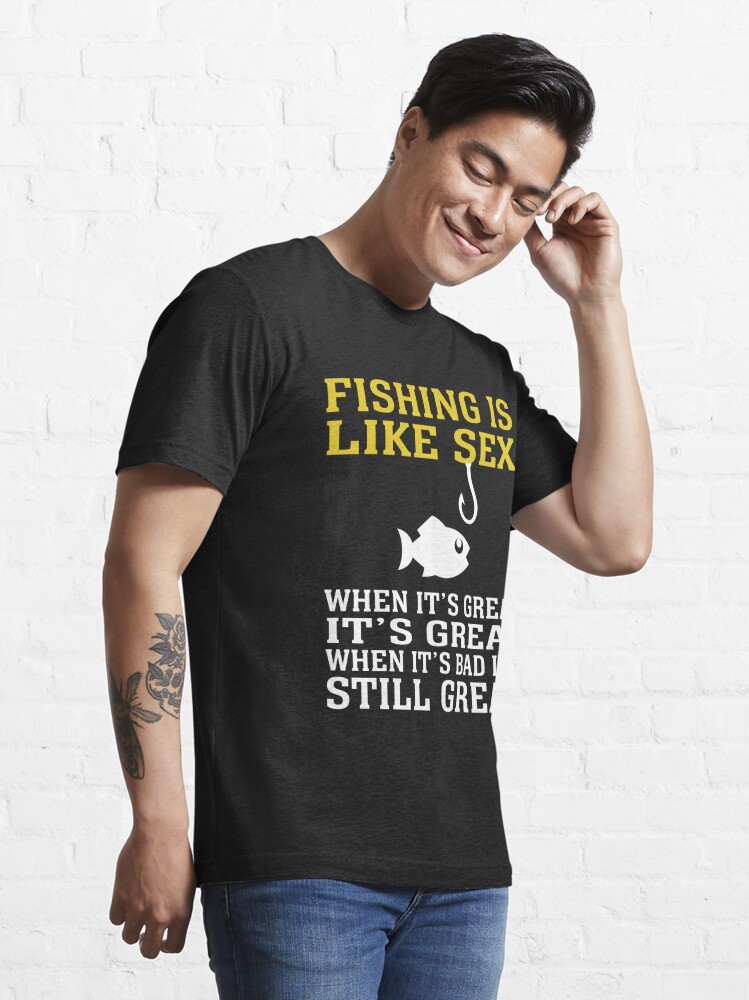 Anvil White Funny Fishing is Like Sex Its The Only Sport T-Shirt Men's L