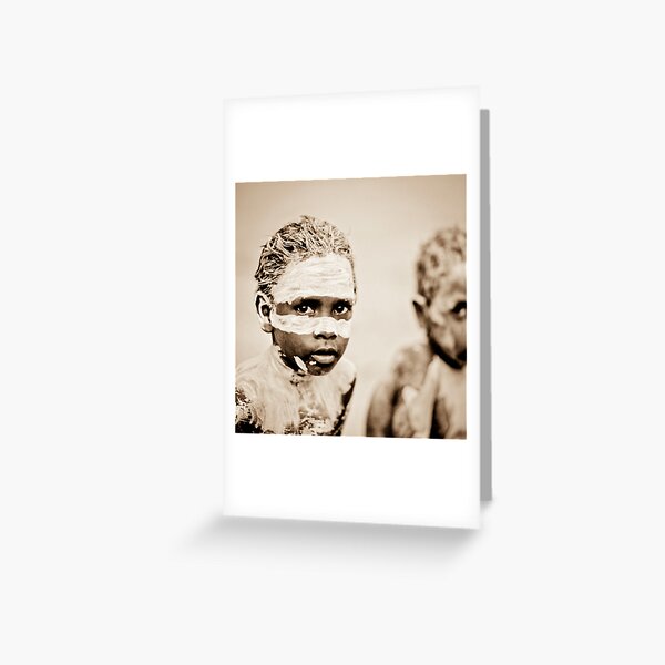 Two Aboriginal boys with painted face Greeting Card