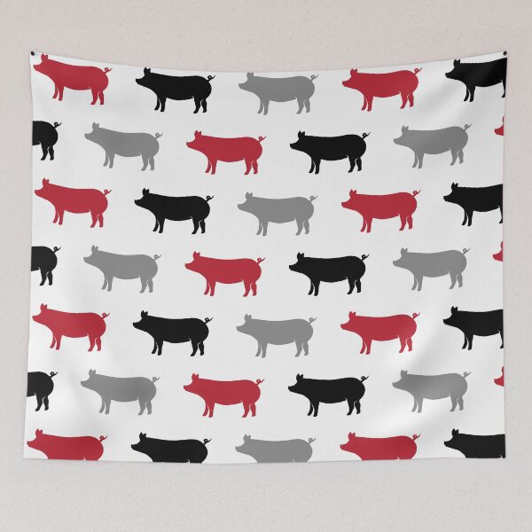 Item preview, Pigs - Piggie - red, grey, and black designed and sold by littlearrow.
