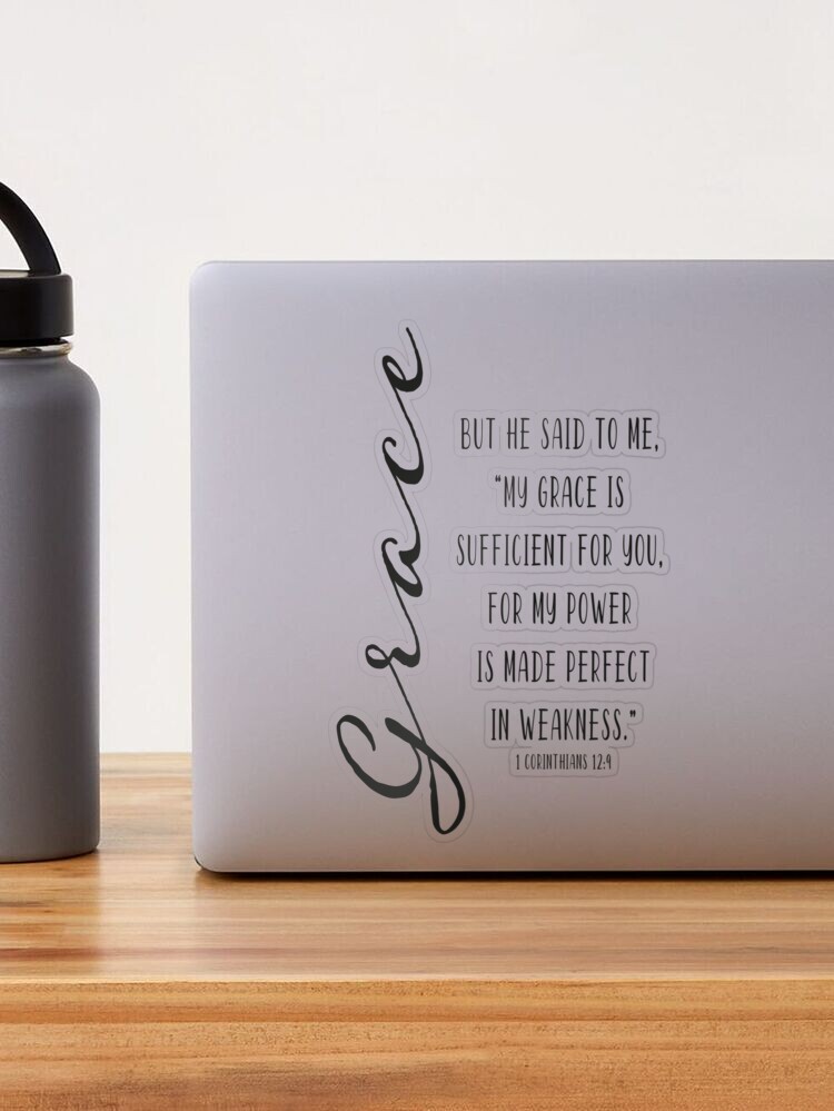 His Grace Stainless Steel Water Bottle - 2 Corinthians 12:9