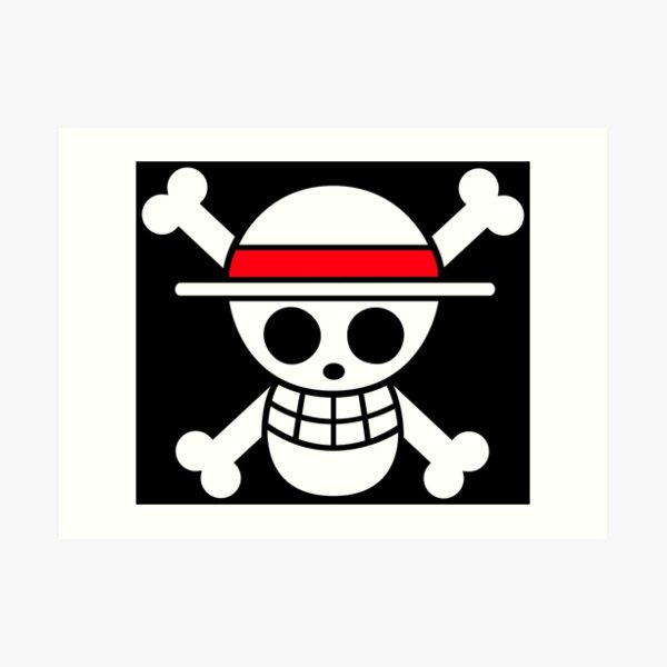 One Piece Logo Black Banner Art Print By Zevic Redbubble