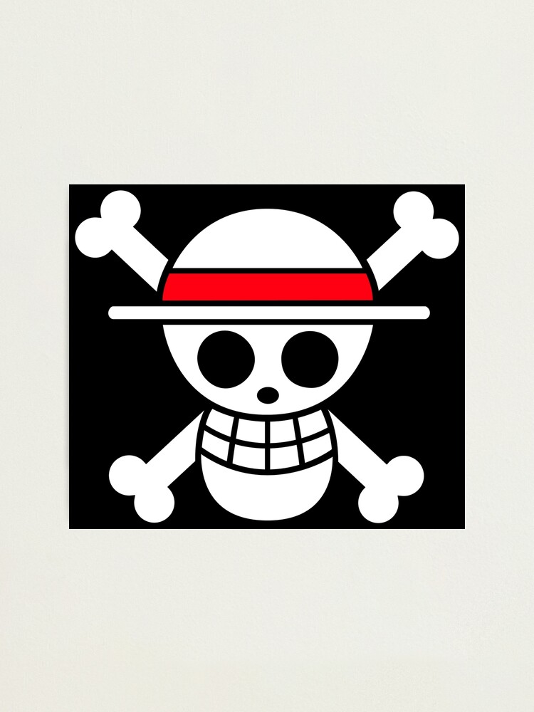 One Piece Logo Red Banner Photographic Print By Zevic Redbubble