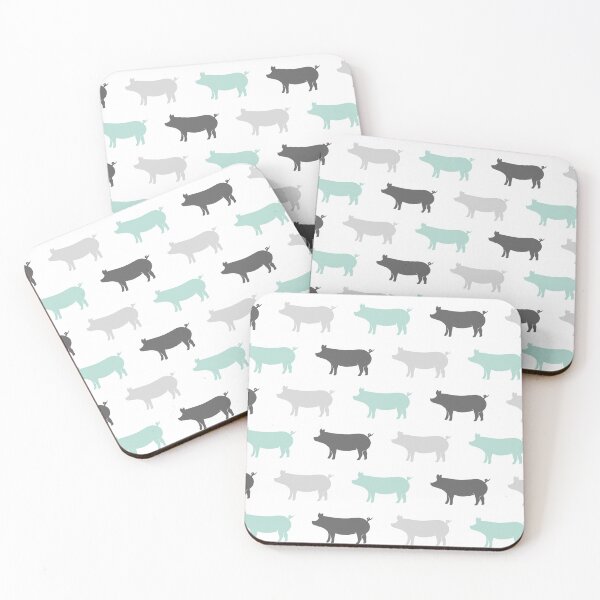 Item preview, Pigs - Piggie - mint & grey designed and sold by littlearrow.