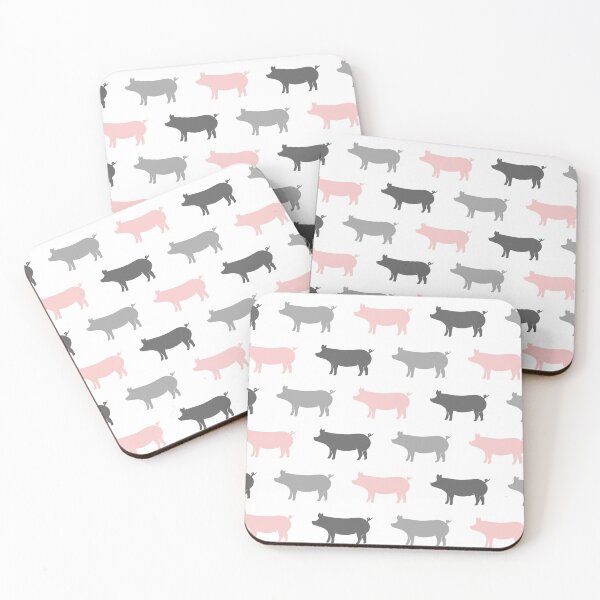 Item preview, Pigs - Piggie - pink & grey designed and sold by littlearrow.
