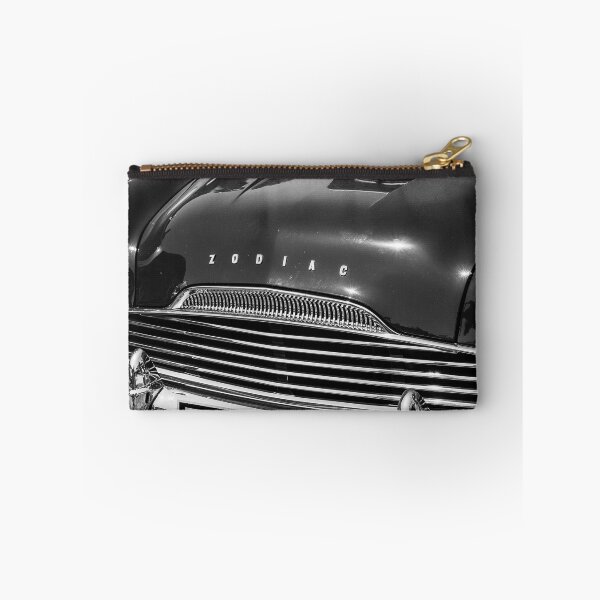 Item preview, A black and white image of a 1961 Ford Zodiac on display at a car show designed and sold by Graham Cornall.