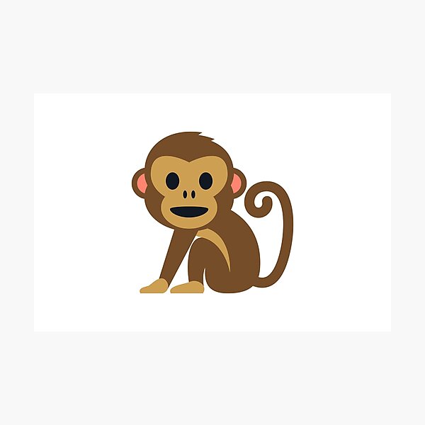 Monkey Cute Animal Cartoon for Kids, Girls, Funny Zoo Photographic Print  for Sale by Torch