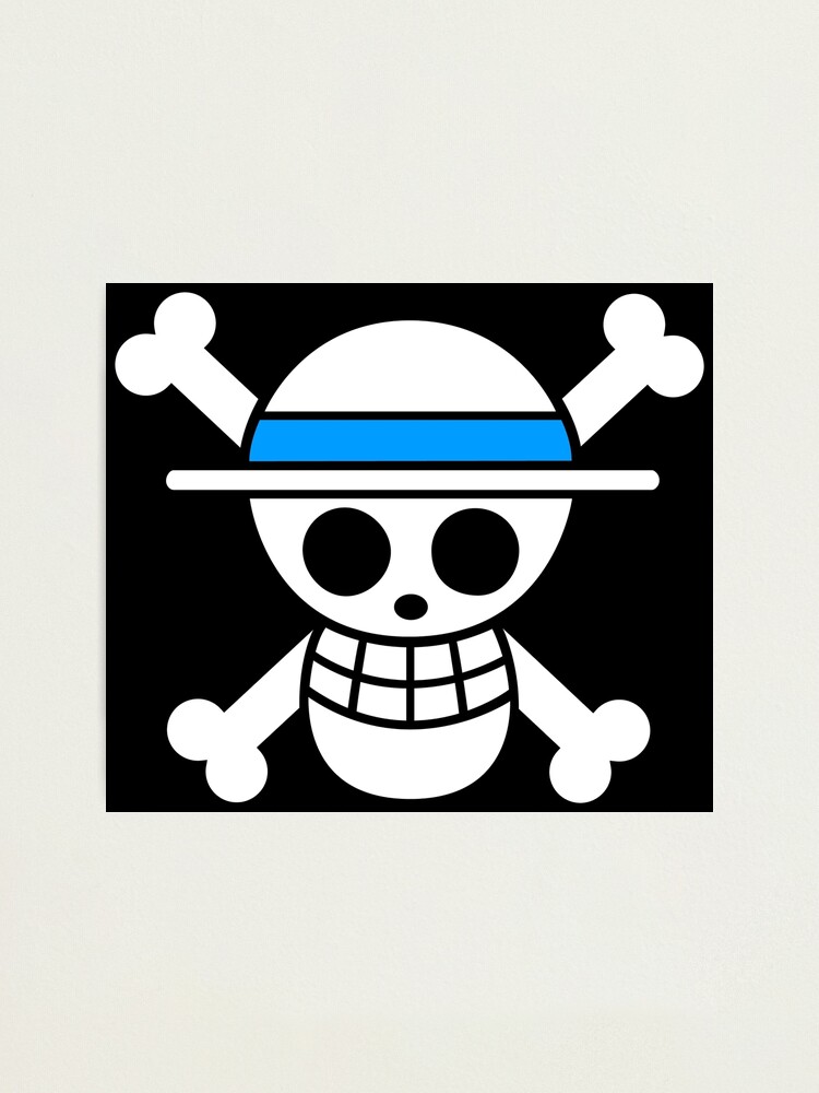 One Piece Logo Blue Banner Photographic Print By Zevic Redbubble