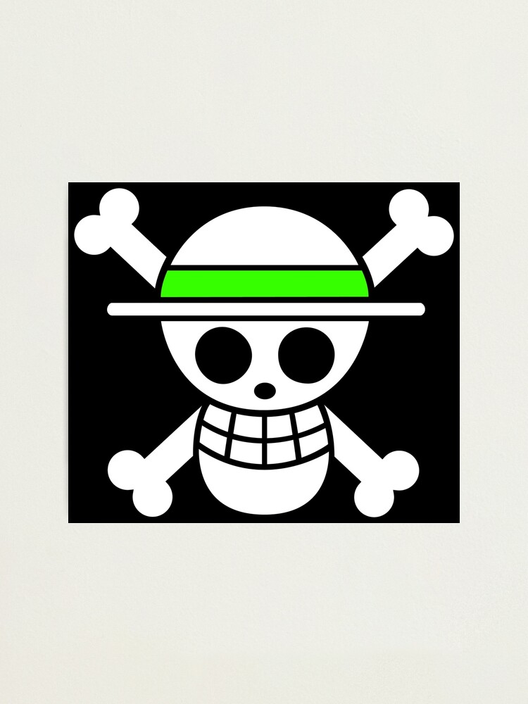 One Piece Logo Green Banner Photographic Print By Zevic Redbubble
