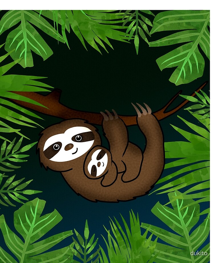 Cute Sloth Mom With Cub Baby Sloth Ipad Case Skin By Dukito Redbubble