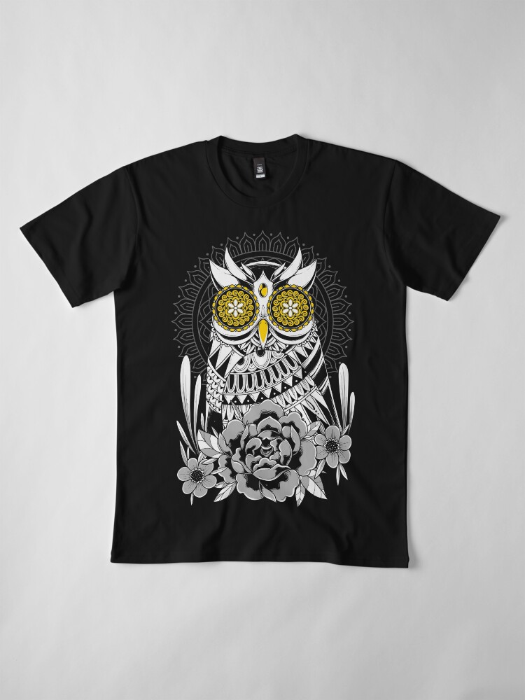 Alternate view of Golden Eyes Owl Premium T-Shirt