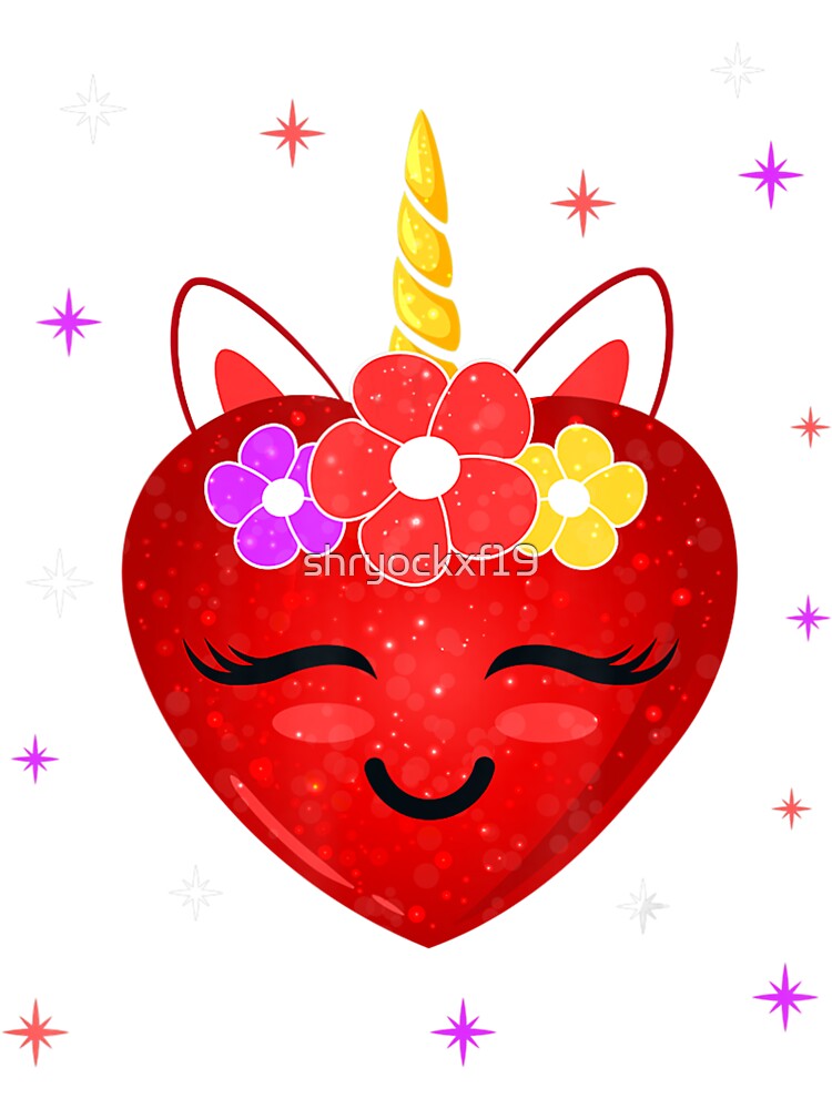 Download Cute Unicorn Heart Valentine S Day Kids T Shirt By Shryockxf19 Redbubble