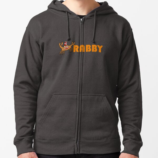 Crab Design Zipped Hoodie