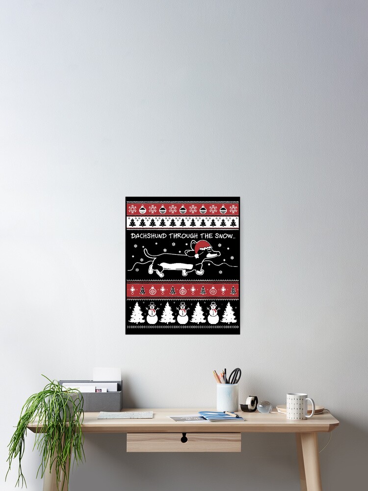 Thumbnail 1 of 3, Poster, Dachshund Dog Owner Ugly Christmas Pet Lover Gift designed and sold by TooFlyDesign.