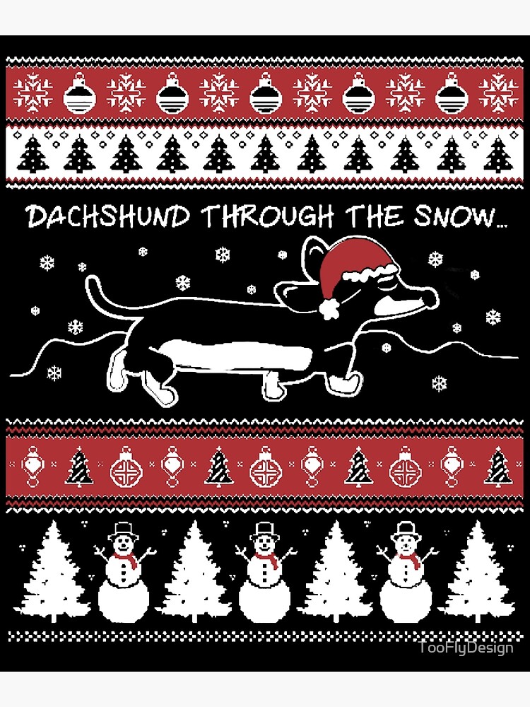 Thumbnail 3 of 3, Poster, Dachshund Dog Owner Ugly Christmas Pet Lover Gift designed and sold by TooFlyDesign.
