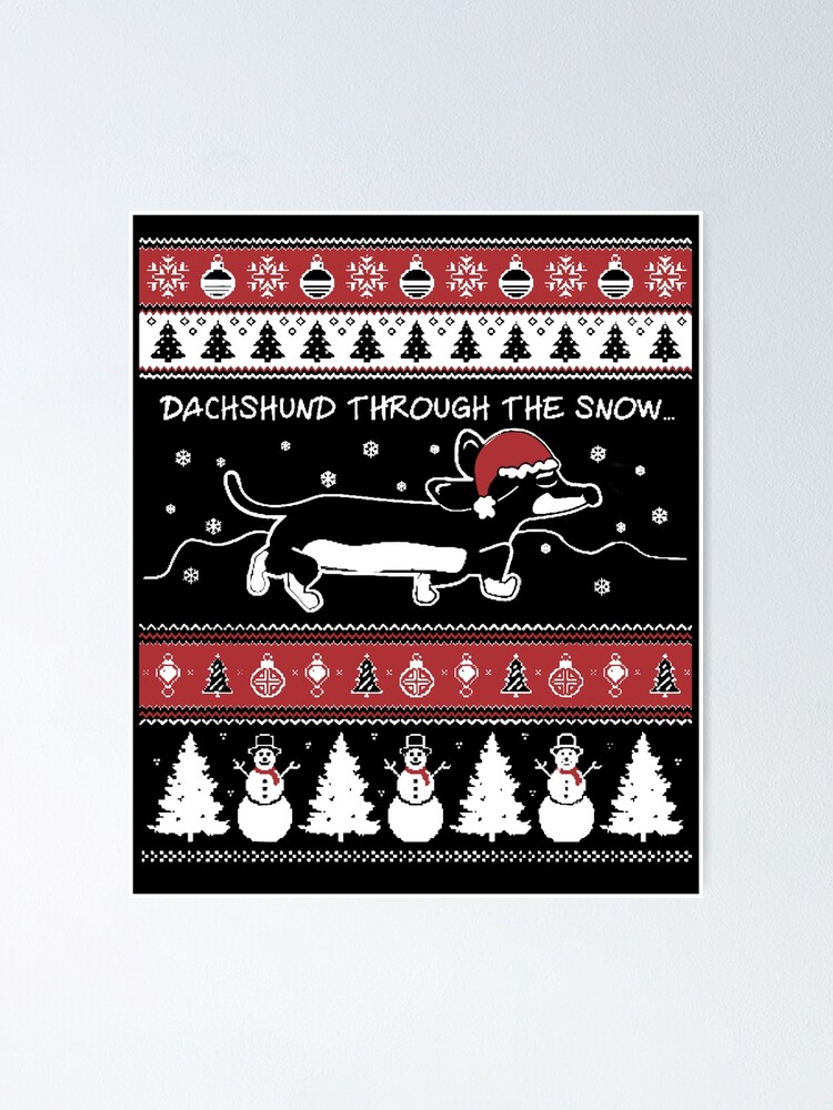 Thumbnail 2 of 3, Poster, Dachshund Dog Owner Ugly Christmas Pet Lover Gift designed and sold by TooFlyDesign.