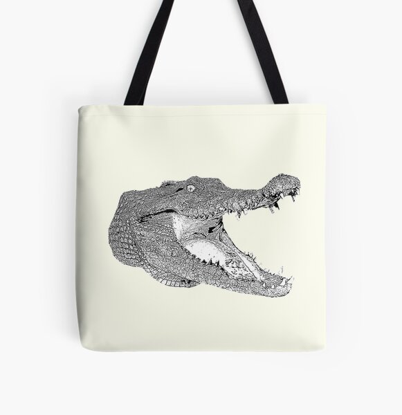 Crocodile print tote discount bag