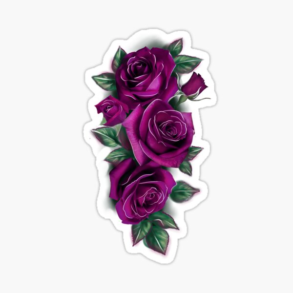 Gothic Dark Purple Roses Sticker