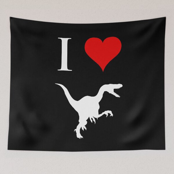 Item preview, I Love Dinosaurs - Velociraptor (white design) designed and sold by jezkemp.