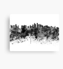 Doha-Skyline im schwarzen Aquarell Leinwanddruck