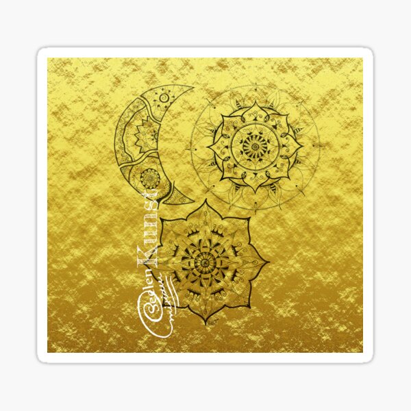 3 Mandalas handgemalt auf gold Sticker