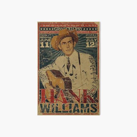 Hank Williams Vintage Grand Ole Opry Concert Poster Art Board Print