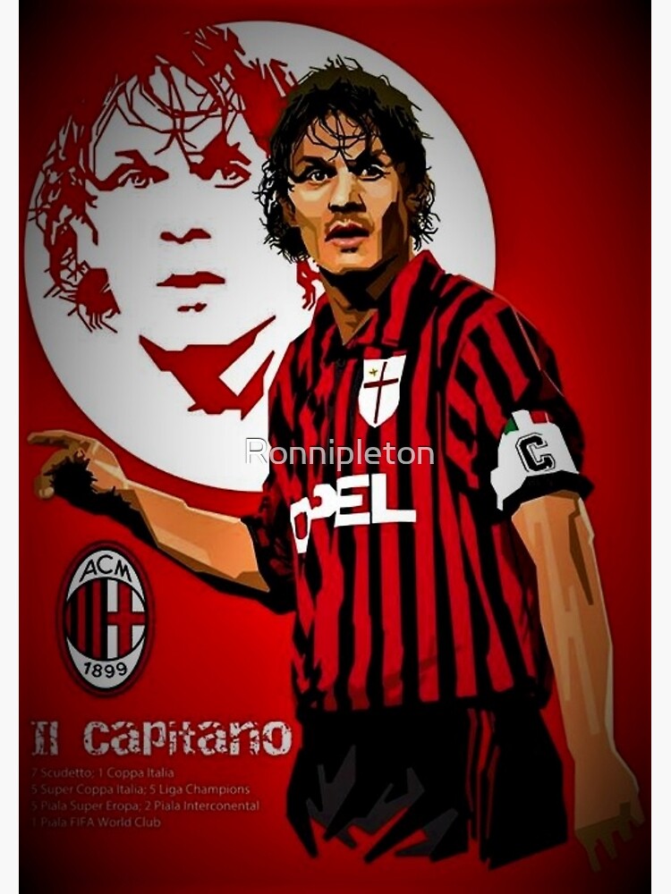 Paolo Maldini Poster, AC Milan Poster, AC Milan Wall Art, AC Milan Print,  Football Poster, Football Print, Maldini Poster, Maldini Print