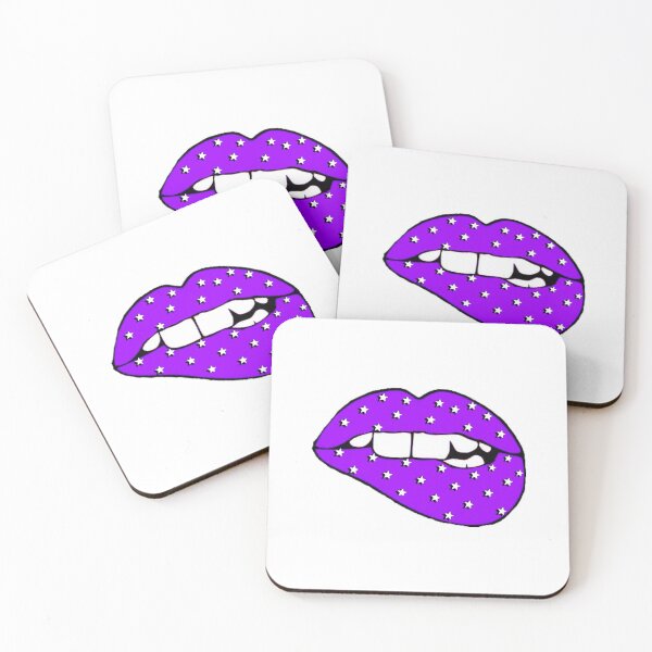 Item preview, purple lip bite with stars designed and sold by mvsoileau.