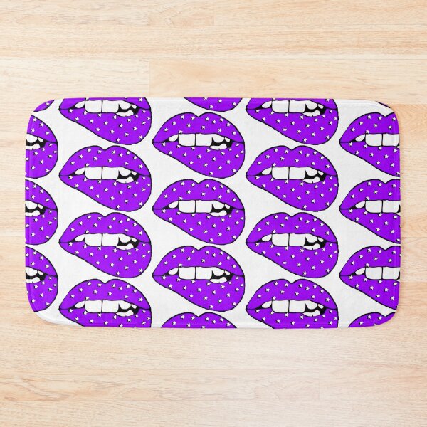 Item preview, purple lip bite with stars designed and sold by mvsoileau.
