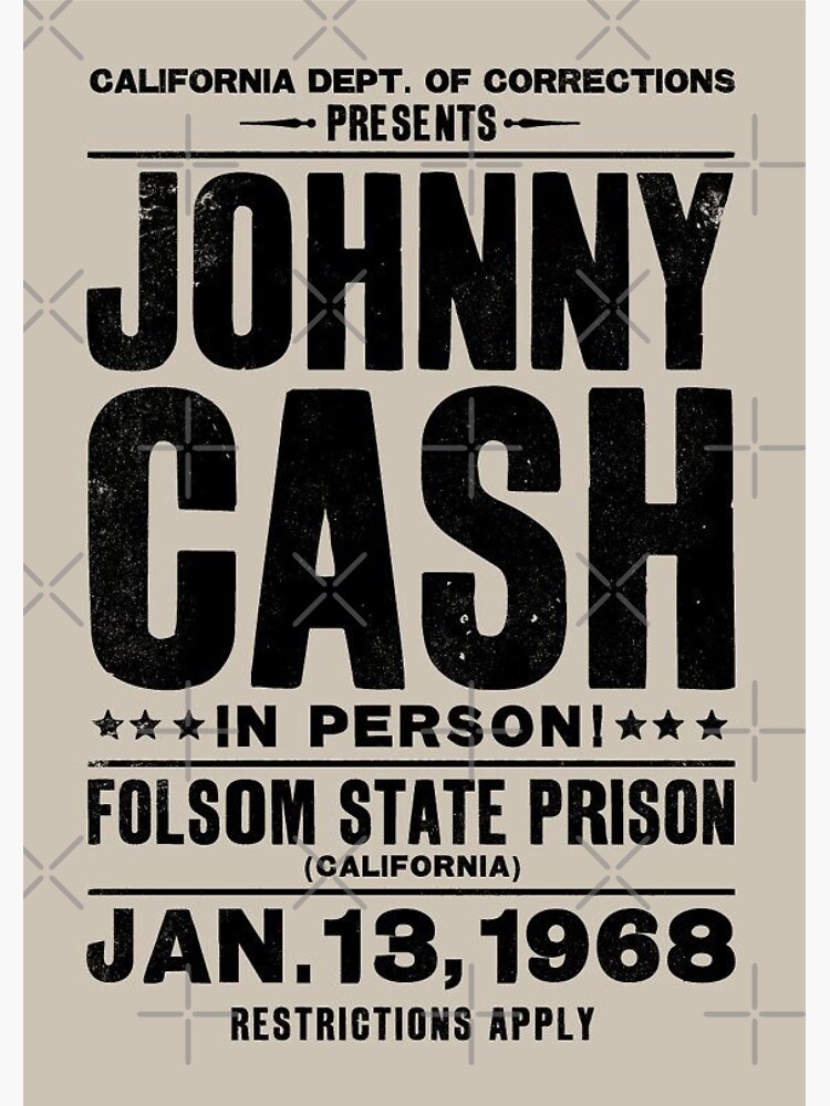 Johnny Cash Vintage Folsom Prison Concert Poster by tennessee-carly