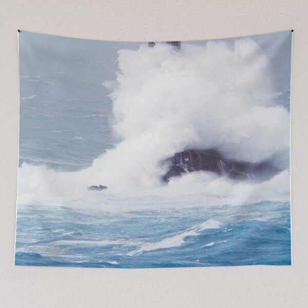 Item preview, The Longships Lighthouse Meets Storm Diana In Cornwall designed and sold by Terri Waters Photography & Design.