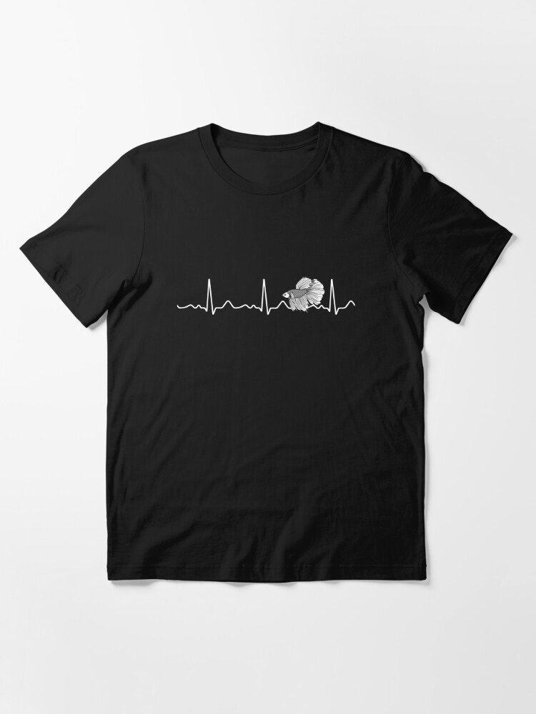 Fishing - heart line / heartbeat / pulse / white Essential T-Shirt by  Mohja-Design