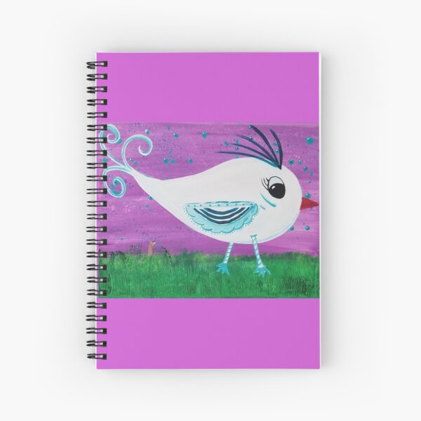 White Bird and Worm Spiral Notebook