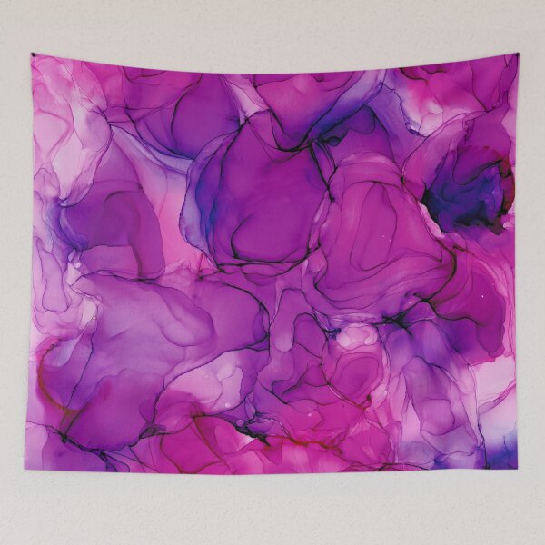 Item preview, Pink and Purple Floral: Original Abstract Alcohol Ink Painting designed and sold by herzart.