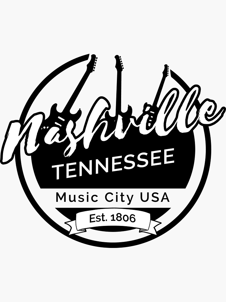 "Nashville Music Badge " Sticker for Sale by FFelder Redbubble