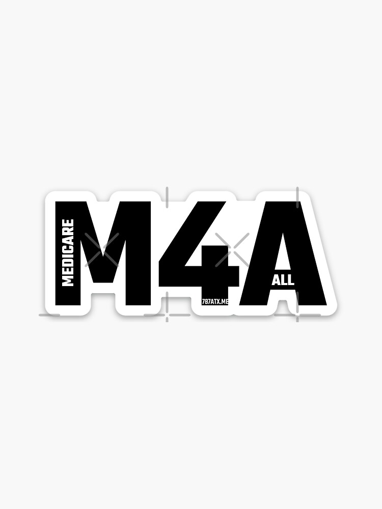 Thumbnail 3 of 3, Sticker, Medicare for All (M4A) Sticker designed and sold by willpate.